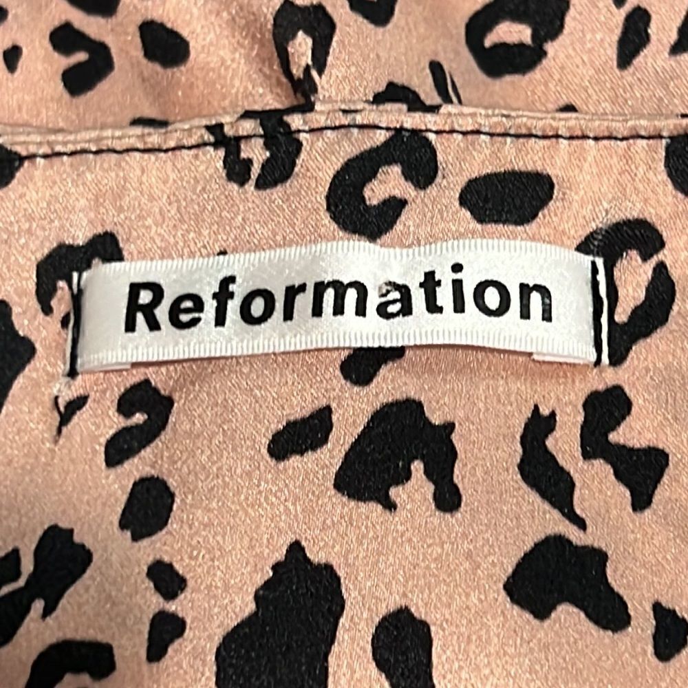 Reformation Pete Cheetah Silk Crop Top Size 4 - Picture 8 of 11
